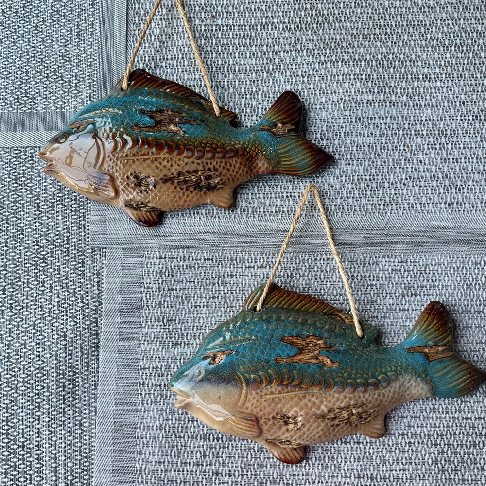 Two Ceramic Fish Wall Decor